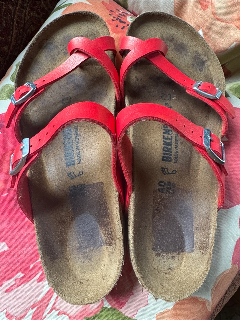 Birkenstock Mayari sandals Birko-Flor poppy red shiny normal W women’s 9 9.5 40 - Picture 5 of 10